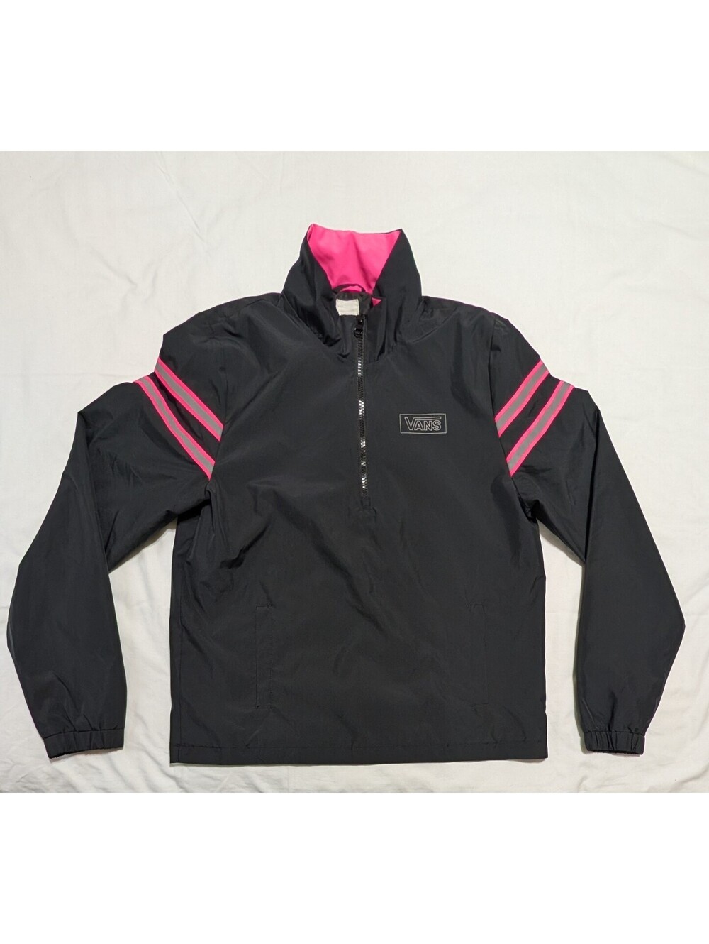 Vans After Dark Reflective Womenโs Anorak Jacket Black Pink Size Small S